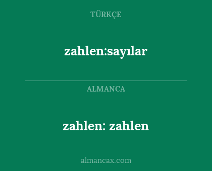 zahlen:sayılar - zahlen: zahlen