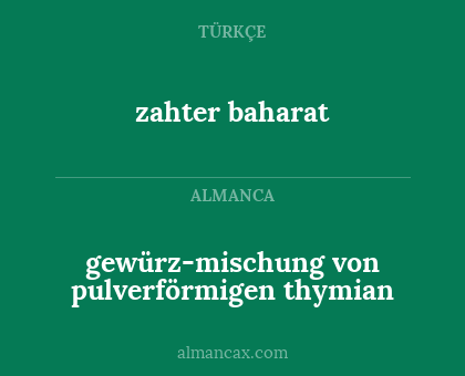 gewürz-mischung von pulverförmigen thymian - zahter baharat