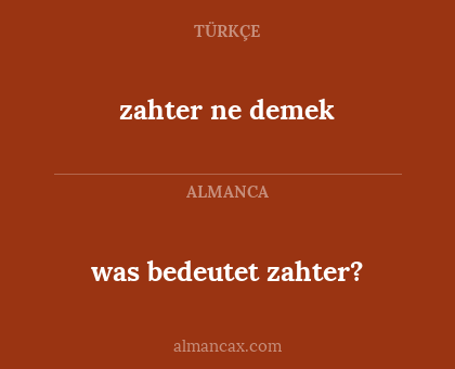 was bedeutet zahter? - zahter ne demek