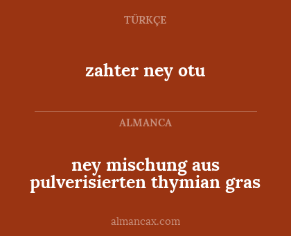 ney mischung aus pulverisierten thymian gras - zahter ney otu