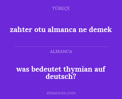 zahter otu almanca ne demek - was bedeutet thymian auf deutsch?