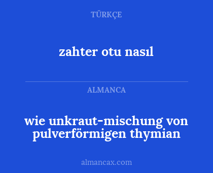 zahter otu nasıl - wie unkraut-mischung von pulverförmigen thymian