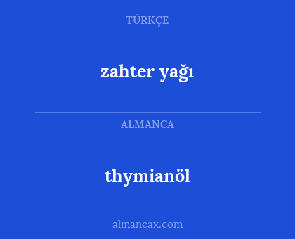 thymianöl - zahter yağı