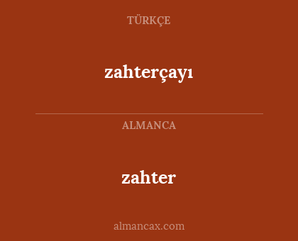 zahter - zahterçayı