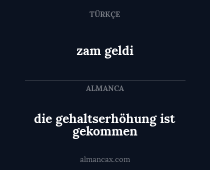 zam geldi - die gehaltserhöhung ist gekommen