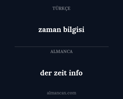 der zeit info - zaman bilgisi