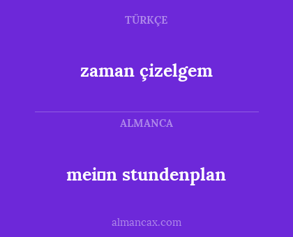 zaman çizelgem - mei̇n stundenplan