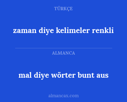 zaman diye kelimeler renkli - mal diye wörter bunt aus