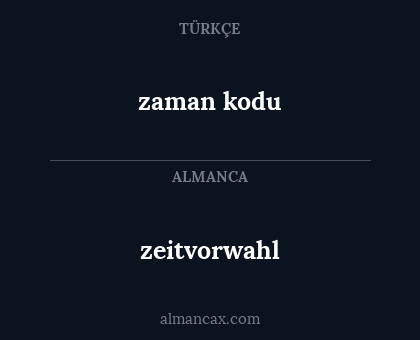 zaman kodu - zeitvorwahl