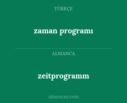 zaman programı - zeitprogramm