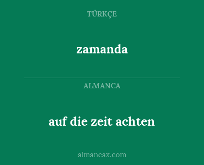 zamanda - auf die zeit achten