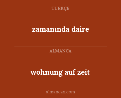 wohnung auf zeit - zamanında daire
