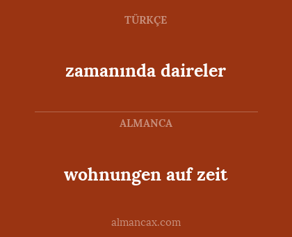wohnungen auf zeit - zamanında daireler