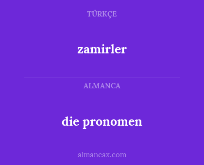 die pronomen - zamirler