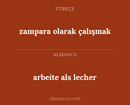 zampara olarak çalışmak - arbeite als lecher