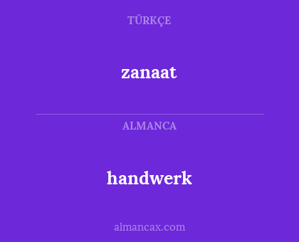 handwerk - zanaat