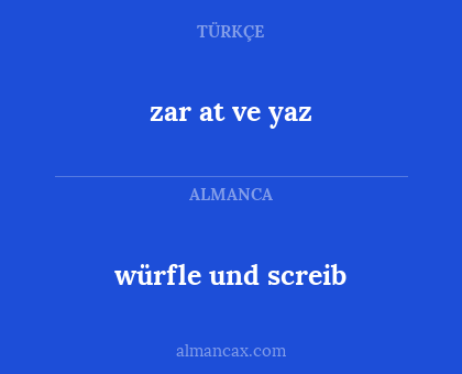 zar at ve yaz - würfle und screib