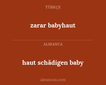 haut schädigen baby - zarar babyhaut