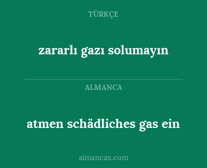 atmen schädliches gas ein - zararlı gazı solumayın