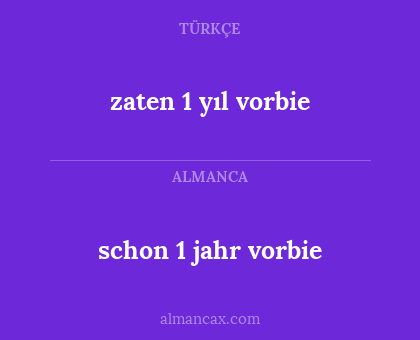 zaten 1 yıl vorbie - schon 1 jahr vorbie