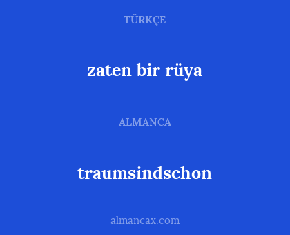 zaten bir rüya - traumsindschon