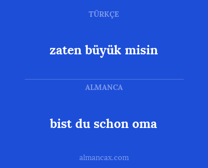 zaten büyük misin - bist du schon oma