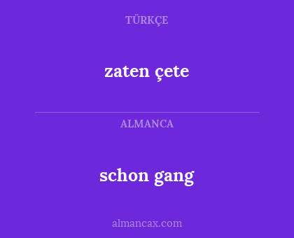 schon gang - zaten çete