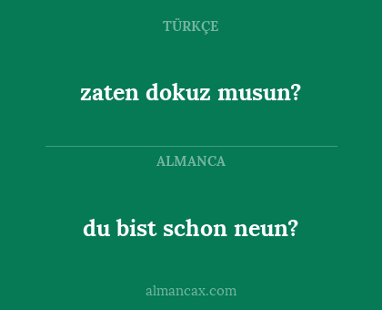 du bist schon neun? - zaten dokuz musun?