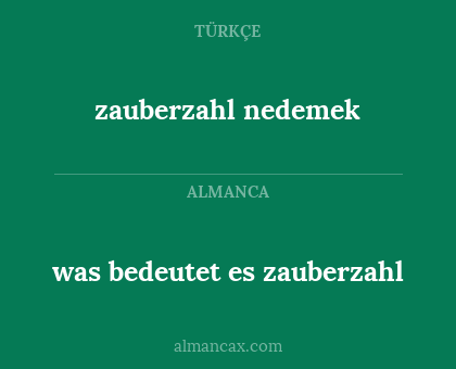 zauberzahl nedemek - was bedeutet es zauberzahl
