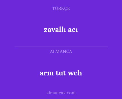 zavallı acı - arm tut weh