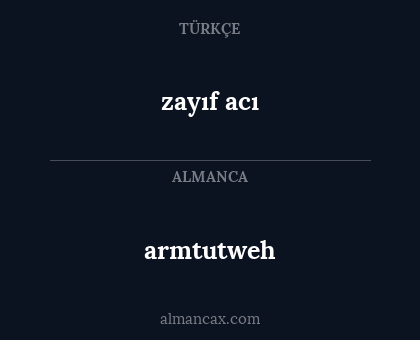 armtutweh - zayıf acı