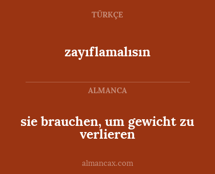 zayıflamalısın - sie brauchen, um gewicht zu verlieren