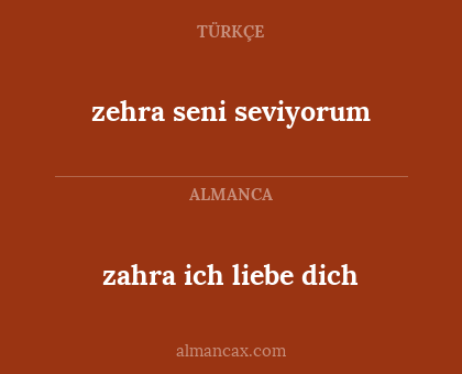 zehra seni seviyorum - zahra ich liebe dich