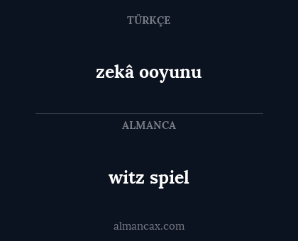 zekâ ooyunu - witz spiel