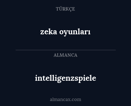 intelligenzspiele - zeka oyunları