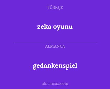 zeka oyunu - gedankenspiel