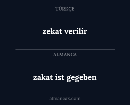 zekat verilir - zakat ist gegeben