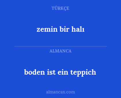 boden ist ein teppich - zemin bir halı