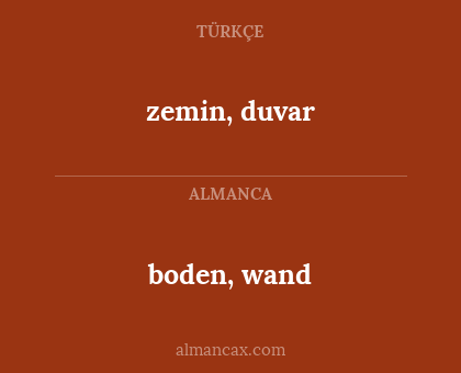 boden, wand - zemin, duvar