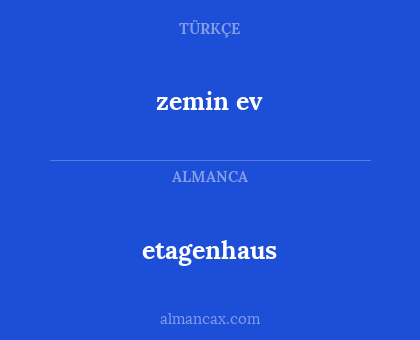 zemin ev - etagenhaus