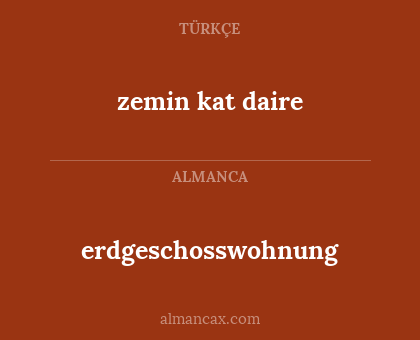 erdgeschosswohnung - zemin kat daire