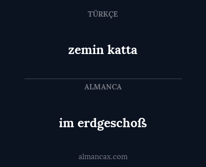 zemin katta - im erdgeschoß
