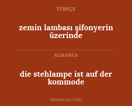 die stehlampe ist auf der kommode - zemin lambası şifonyerin üzerinde