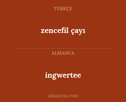 zencefil çayı - ingwertee