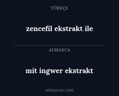 mit ingwer ekstrakt - zencefil ekstrakt ile