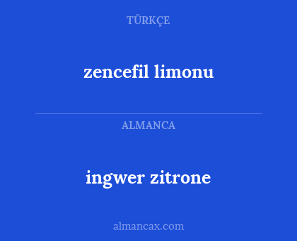 zencefil limonu - ingwer zitrone