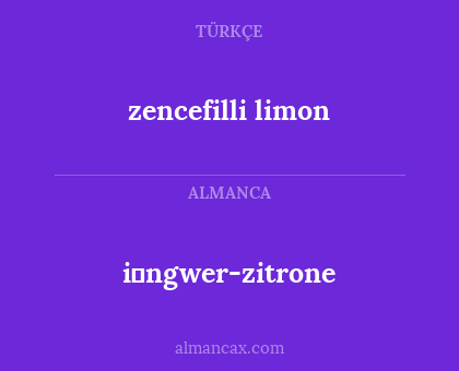 zencefilli limon - i̇ngwer-zitrone