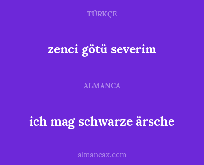 zenci götü severim - ich mag schwarze ärsche