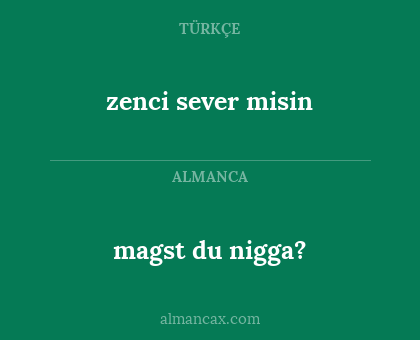 zenci sever misin - magst du nigga?