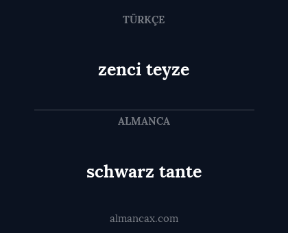 schwarz tante - zenci teyze